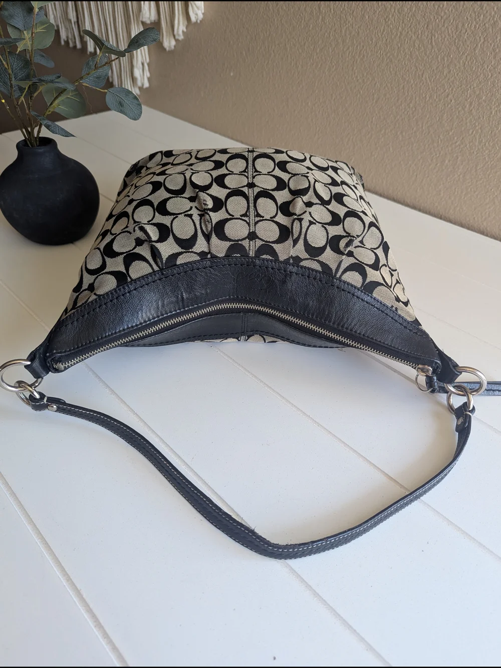 vintage Coach Soho Signature Pleated Hobo Bag